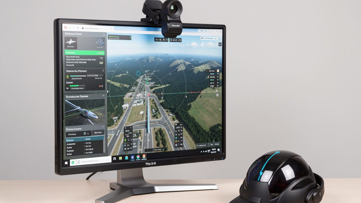 TrackIR infrared camera and reflector clip for flight sim head tracking