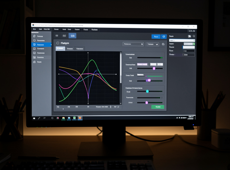 OpenTrack software interface on a PC screen showing axis mapping curves for head tracking