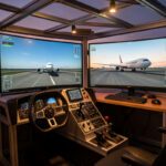 X-Plane 12 and MSFS 2024 shown side by side on a home flight simulator deck